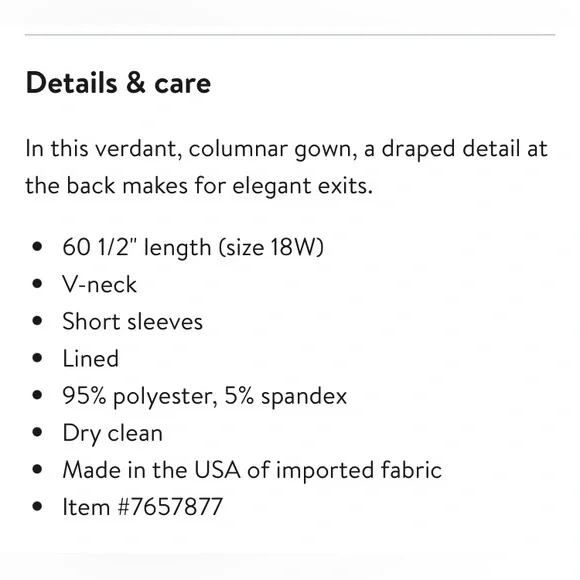 NWT Drape Back Column Gown Betsy & Adam SIZE 22 WIDE - Picture 2 of 9